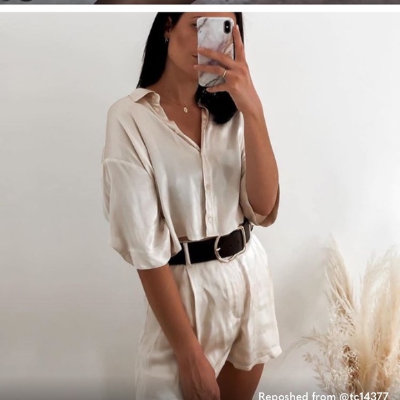 Zara Satin Effect Black Shorts and Top Set in Small - Picture 14 of 16